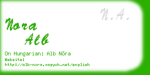 nora alb business card